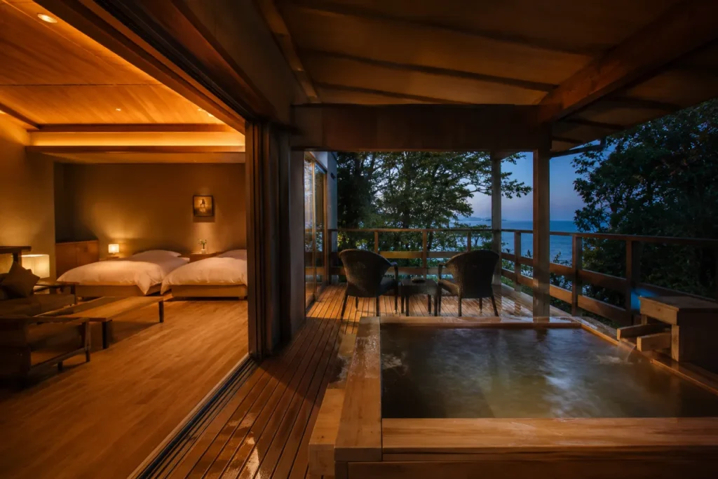 天然温泉を備えたAMANE RESORT GAHAMAの客室をイメージした画像