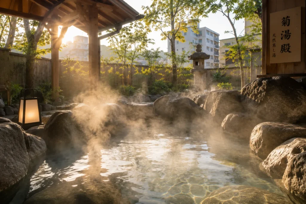 ホテル白菊の庭園露天風呂「菊湯殿」をイメージした画像