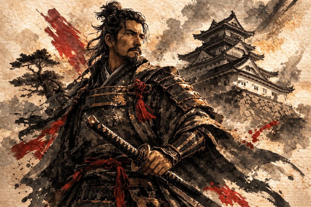 岩屋城の戦いで知られる 高橋紹運のイメージイラスト
